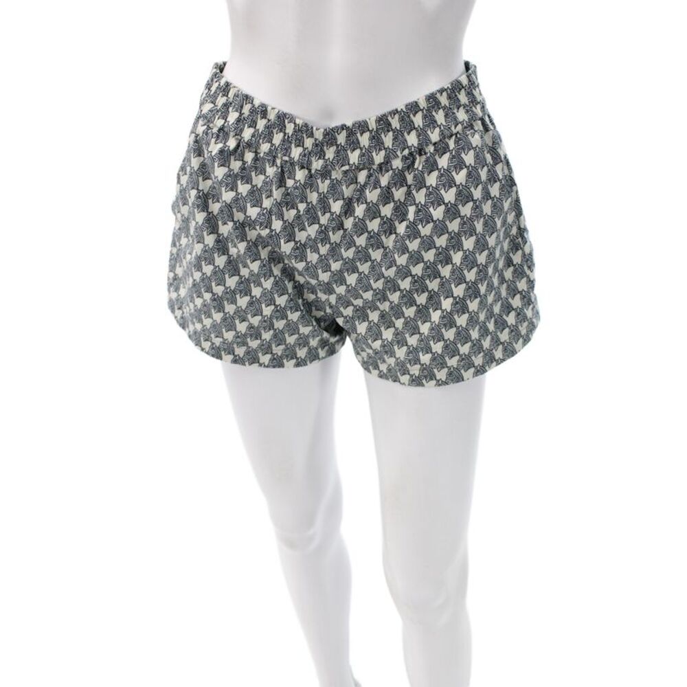 Tory Burch Women Casual Ivory Zebra Print Cotton Shorts Size 00